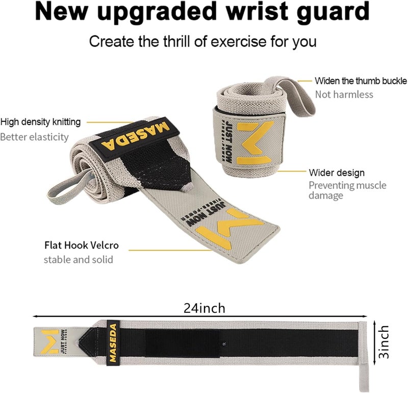 CINLITEK Pro-Grade Weightlifting Wrist Wraps (24") for Gym, Strength Training, and Powerlifting(1 Pair) - Heavy-Duty Thumb Loop Straps for Maximum Wrist Support in Bodybuilding & Fitness (Men & Women) - Image 2